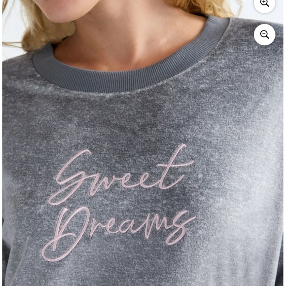 Women's Velour Cozy Gray 3 Pc Pajama Set - Picture 7 of 12